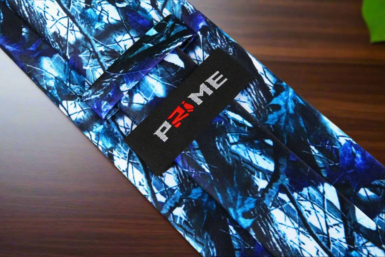 Blue Wooded Camouflage Silk Necktie