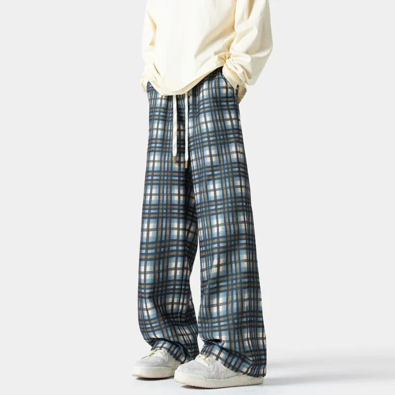 Chicmy-Autumn Corduroy Pants Men Oversized Retro Plaid Pants Men Streetwear Hip-hop Loose Wide Leg Pants Mens Trousers Large Size 5XL