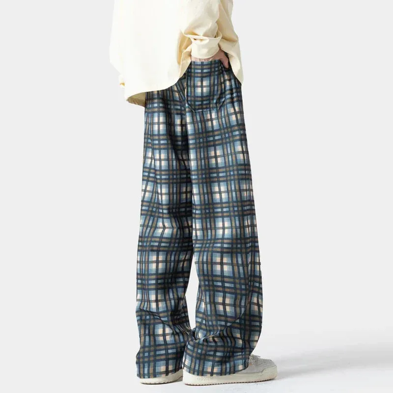 Chicmy-Autumn Corduroy Pants Men Oversized Retro Plaid Pants Men Streetwear Hip-hop Loose Wide Leg Pants Mens Trousers Large Size 5XL