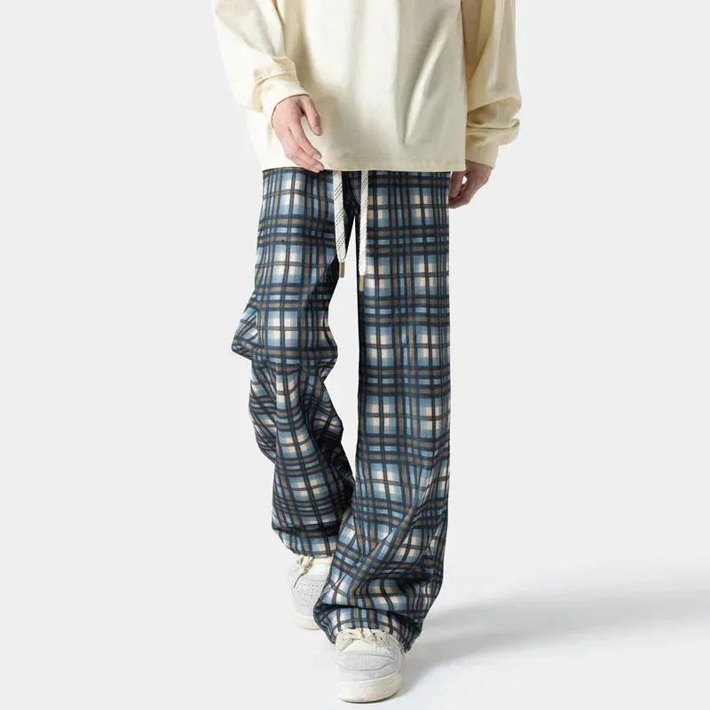 Chicmy-Autumn Corduroy Pants Men Oversized Retro Plaid Pants Men Streetwear Hip-hop Loose Wide Leg Pants Mens Trousers Large Size 5XL