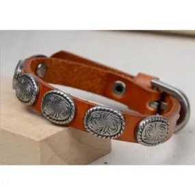 COLOR: BLACK - WRANGLER Vintage Look Genuine Leather Bracelet