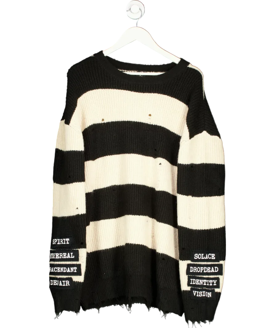 Drop Dead Black Lounge Act Striped Jumper UK XXL