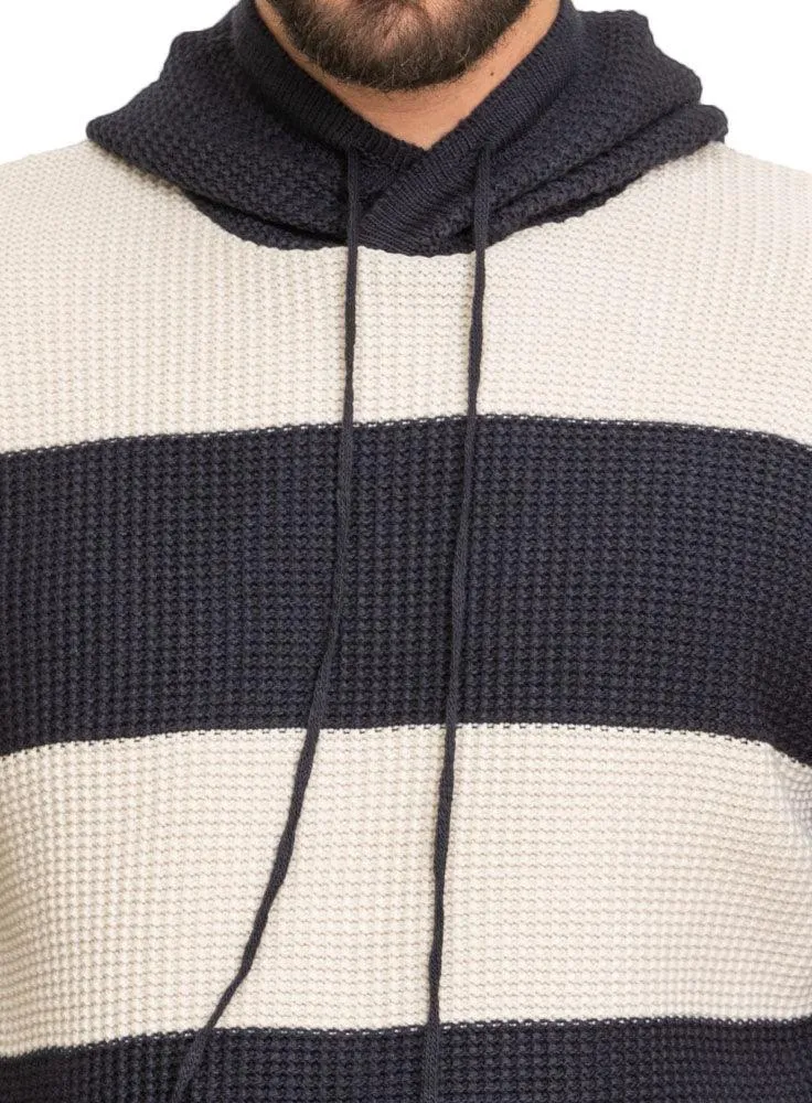 Indigo F-Striped Hoodie Pullover