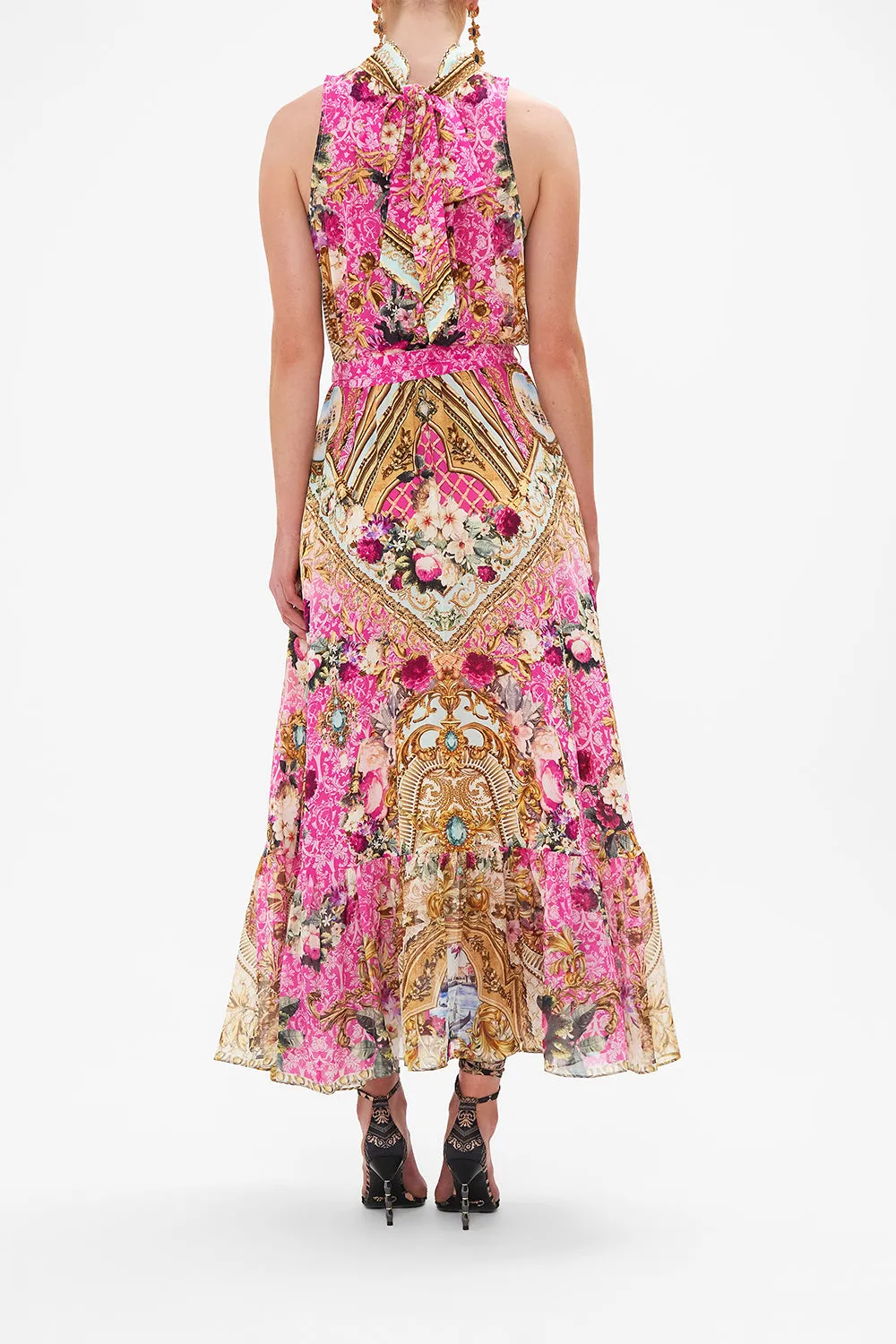 NECKTIE DRESS WITH ELASTICATED WAIST CALL OF THE CANAL