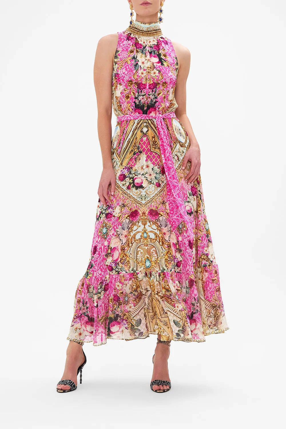 NECKTIE DRESS WITH ELASTICATED WAIST CALL OF THE CANAL
