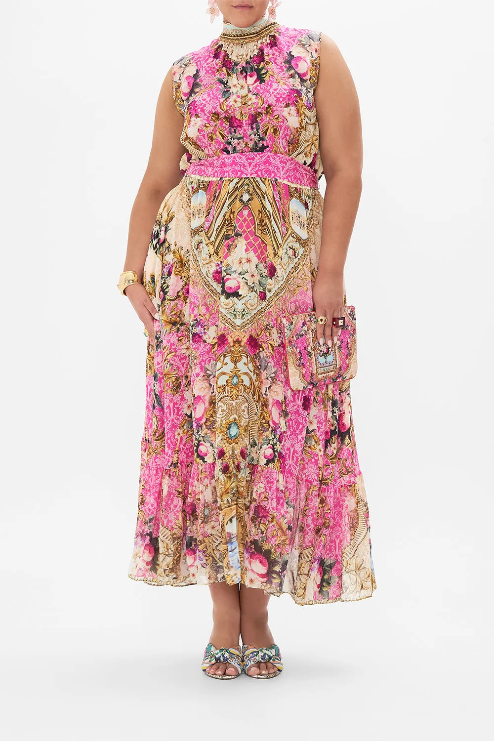 NECKTIE DRESS WITH ELASTICATED WAIST CALL OF THE CANAL