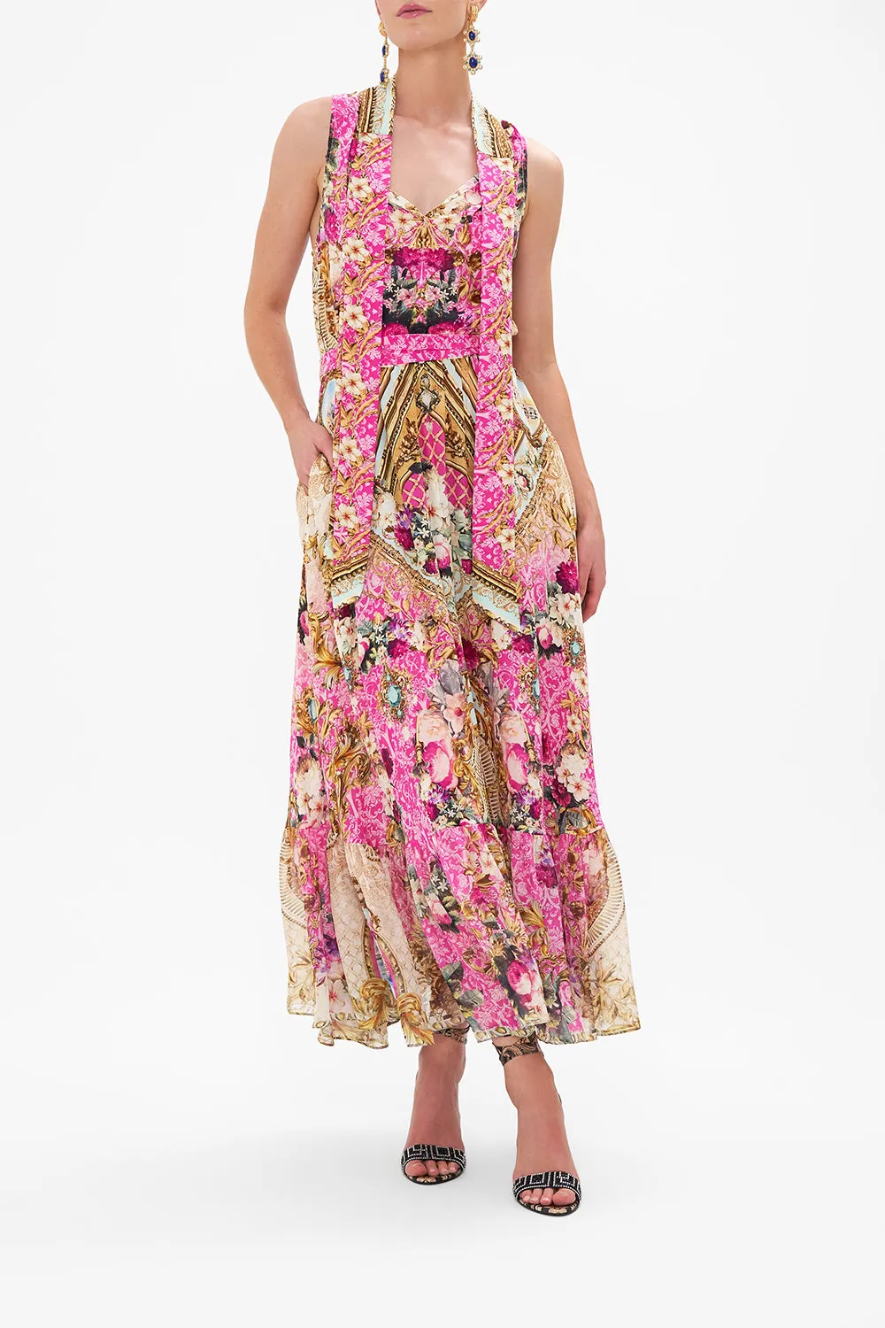 NECKTIE DRESS WITH ELASTICATED WAIST CALL OF THE CANAL