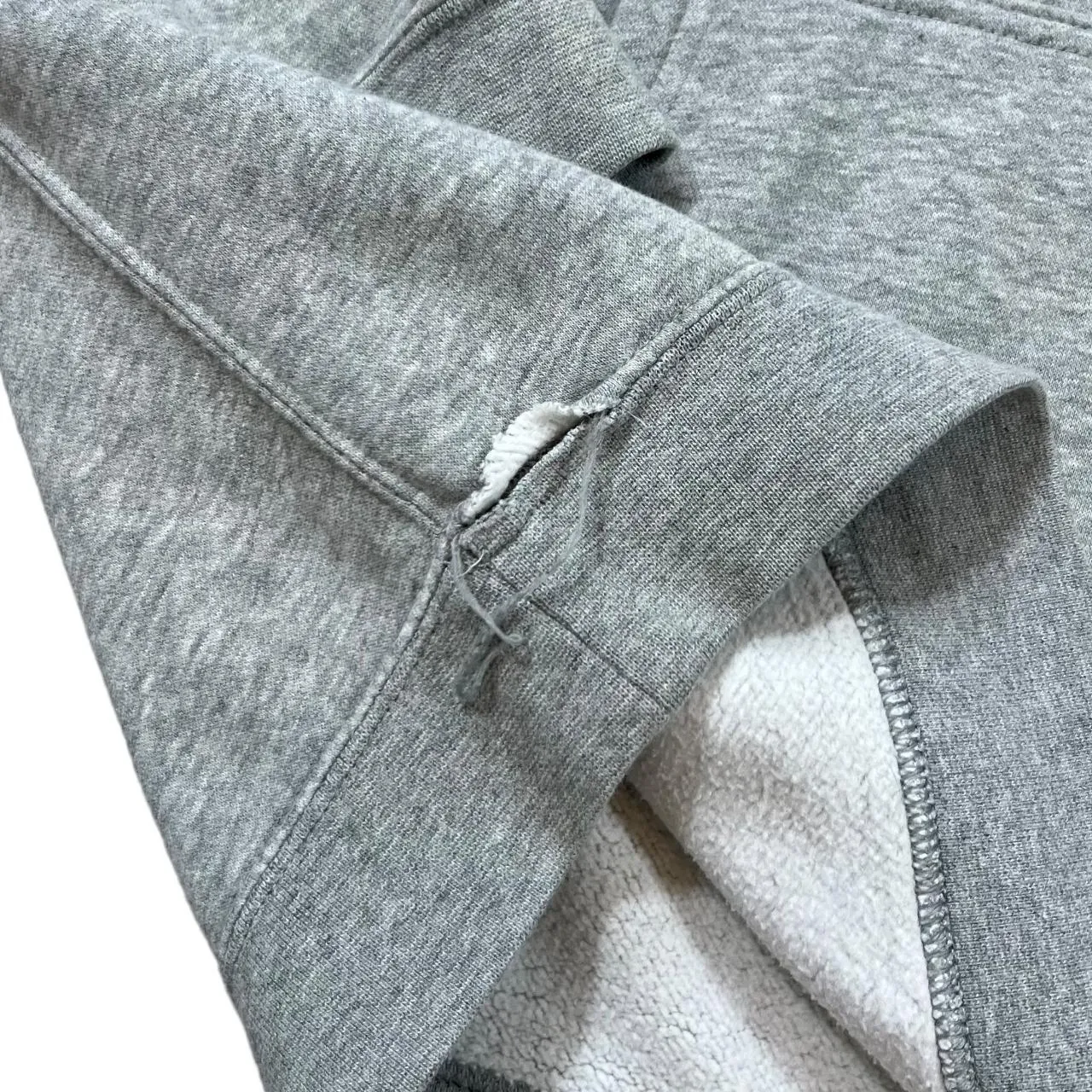 NIKE Classic Embroidered Big Spellout Grey Pullover Hoodie