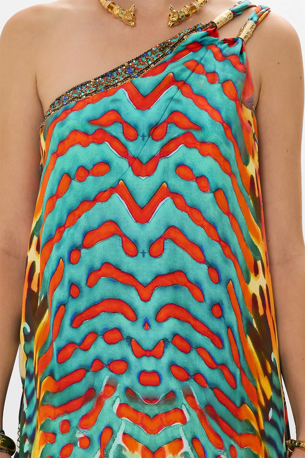 ONE SHOULDER BUCKLE DRESS DESERT VISIONS