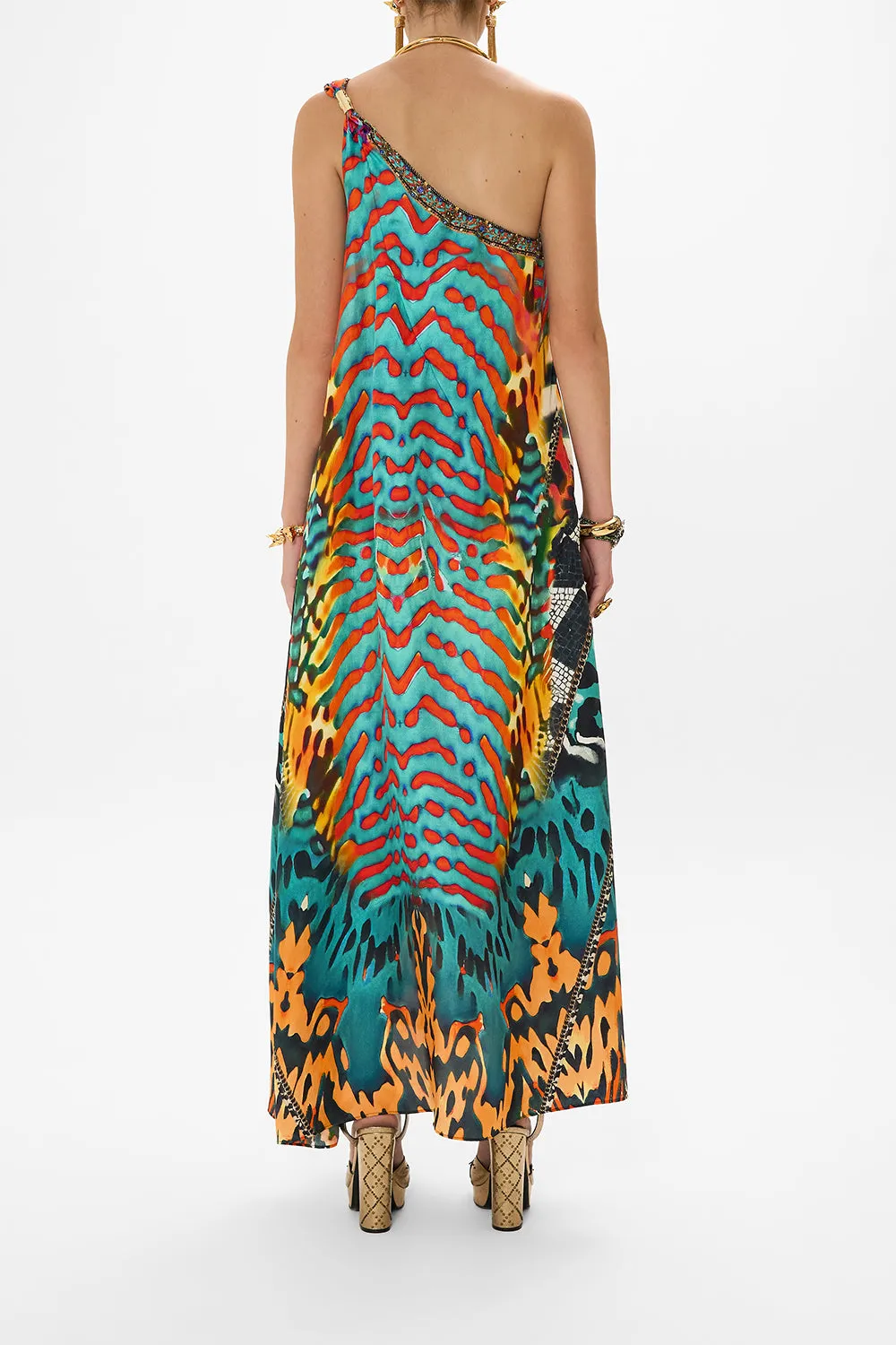 ONE SHOULDER BUCKLE DRESS DESERT VISIONS