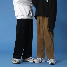 Wiaofellas  -  Winter Thick Corduroy Pants Men Warm Vintage Casual Pants Men Japanese Streetwear Loose Wide Leg Pants Men Thicken Trousers